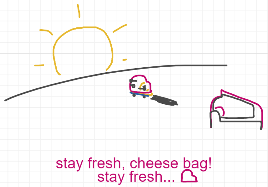 A panel from Running Duos, episode four of the Board Boards object show by Furretwalk/WalkingFurret.